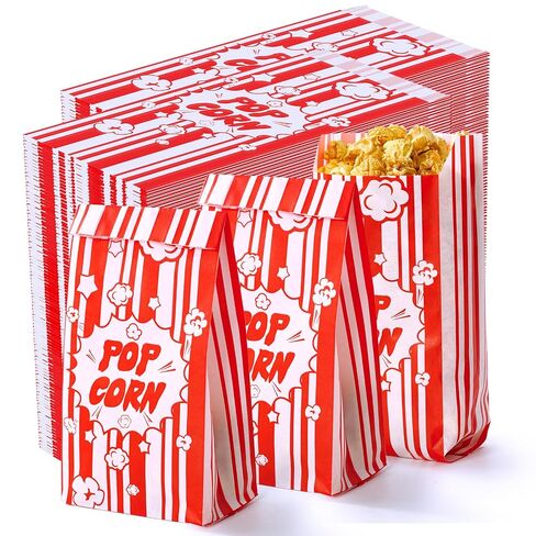500 Pack 1 oz Paper Popcorn Bags for Carnival, Home Movie Night Treats | Oil Resistant & Leak Proof, Food-grade Popcorn Bags Great for Popcorn Machine, Party, Wedding and Any Events in Kuwait