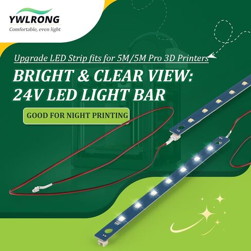 2Pack 24V LED Light Kit for Flashforge Adventurer 5M/5M Pro/AD5X LED Strip Bright Chamber Lighting Upgrade with 7 LED Beads for AD5M /AD5M Pro LED Light Board Replacement 3D Printer Accessories in Kuwait