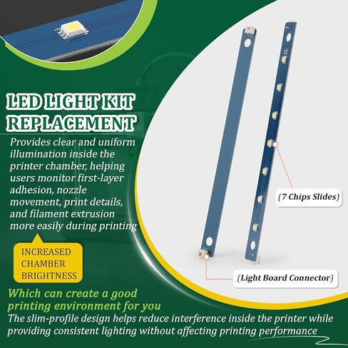 2Pack 24V LED Light Kit for Flashforge Adventurer 5M/5M Pro/AD5X LED Strip Bright Chamber Lighting Upgrade with 7 LED Beads for AD5M /AD5M Pro LED Light Board Replacement 3D Printer Accessories in Kuwait