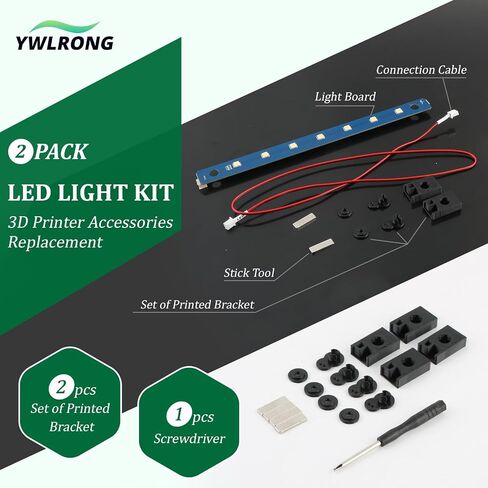 2Pack 24V LED Light Kit for Flashforge Adventurer 5M/5M Pro/AD5X LED Strip Bright Chamber Lighting Upgrade with 7 LED Beads for AD5M /AD5M Pro LED Light Board Replacement 3D Printer Accessories in Kuwait