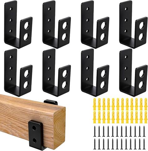 8 عبوات من دعامات حاجز الأبواب، تعزيز دعامة U للأمان شديد التحمل للوحات 2x4، تناسب المنزل، الحظيرة، السقيفة، المرآب، البوابة، أسود in Kuwait