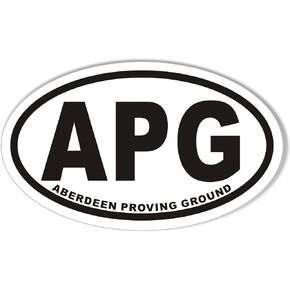 APG Aberdeen Proving Ground Oval Bumper Sticker in Saudi Arabia