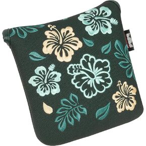 Craftsman Golf Azalea Embroidered Floral Green Blade Mallet Putter Cover Headcover Magnetic Closure in Kuwait