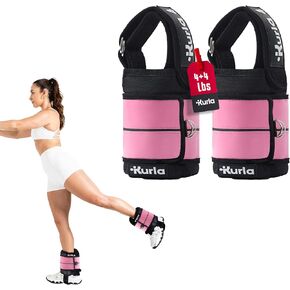 Ankle & Wrist Weights - 8/16/20/30 lbs Pair (4-15lbs - Each) | Dual Adjustable Secure Strap System, Patented Design, Ideal for Home Workouts, Pilates, Yoga, Glute Training in Kuwait