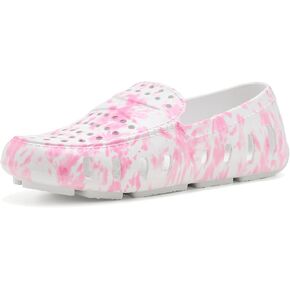 Floafers Unisex Prodigy Driver Print (Toddler/Little Kid), Pink Tie Dye/Bright White, 1, Medium in Kuwait