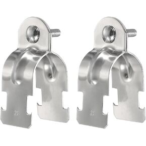 HARFINGTON 2pcs 1-2/9" EMT Strut Clamp 2.87" Length Universal 304 Stainless Steel Galvanized Strut Channel Accessory Conduit Clamp with Bolt and Nut for EMT Pipe Rigid Conduit, Silver in Kuwait