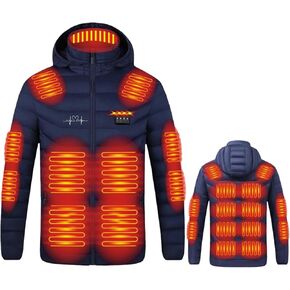 Heated Jacket for Men Women 21 Heating Zones Hooded Coat Jackets USB Charging Winter Unisex Body Warm Thermal Coats in Saudi Arabia