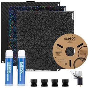 ELEGOO 3D Printer Starter Kit for Centauri Carbon, 3D Printing Accessory Including PLA Filament, Dual-Sided Build Plate Set, Adhesive Glue, 0.4mm Hardened Steel Nozzle Kit and Anti-Vibration Feet in Kuwait
