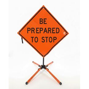 Traffic Roll-Up Sign Kit with Stand – Collapsible Safety Sign & Heavy-Duty Portable Stand, High Visibility, Easy Setup (Utility Work Ahead, Reflective) in Saudi Arabia