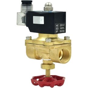 2 Way Air Gas Copper Solenoid Valve With Manual Emergency Switch G1/2 3/4" Inch Normally Close Waterproof Coil Full Brass(1/2",DC12V) in Kuwait