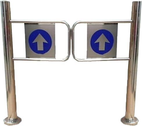 Stainless Steel Automatic Swing Door - One-Way Entrance Gate for Supermarkets, Libraries & Warehouses - Durable Silver Finish, 50x97 cm - Secure & Convenient Access Solut in Kuwait