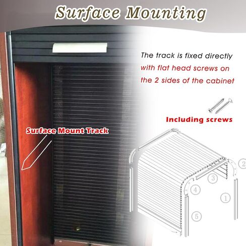Black Tambour Door Kitchen Cabinet Kit, Commercial Roll Up Door Installation, Retractable Closet Doors with Track (30x38 cm) - Space-Saving Solution for Modern Kitchens in Kuwait