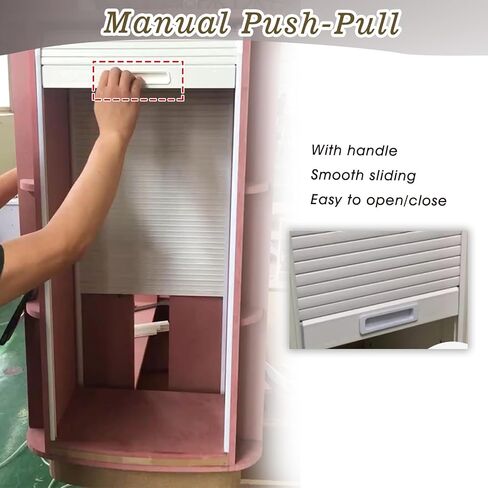 Black Tambour Door Kitchen Cabinet Kit - Commercial Roll-Up Door Installation, Retractable Closet Doors with Track (30x42 cm) for Efficient Storage Solutions in Kuwait