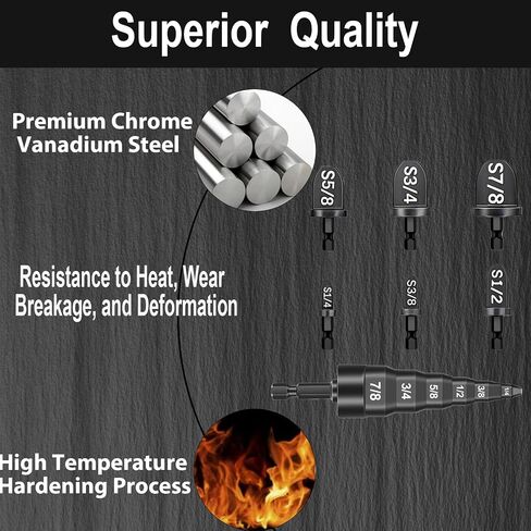 تدريبات أداة Swage Tool مع حامل ، 6 في 1 HVAC إصلاح أنبوب النحاس الأنبوب النحاس أداة إشراف لإصلاح مكيف الهواء متعدد الوظائف مع 1/4 '' ، 3/8 '' ، 1/2 '' ، 5/8 '' ، 3/4 '' ، 7/8 '' بت. in Kuwait