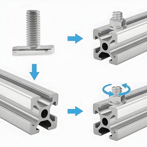 10PCS T Slot Bolts M8x20mm T Slot Bolt Set 304 Stainless Steel A2-70 Material with Hexagonal Flange Nuts for T-Slot Insertion Bolts of Aluminum Profile Photovoltaic Solar Brackets in Kuwait