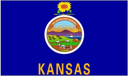 Flag of Kansas Decal Vinyl Bumper Sticker 5" in Kuwait