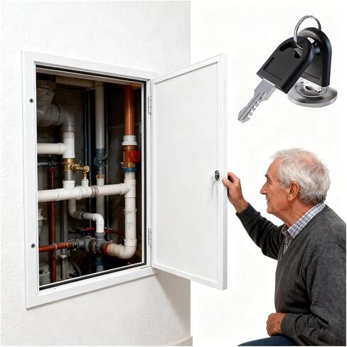 Access Panel 30x32in - Heavy-Duty Aluminum Wall Door with Key Latch, Recessed Design for Drywall & HVAC Ducts, Custom Attic Access Hatch, Plumbing & Service Door in Kuwait
