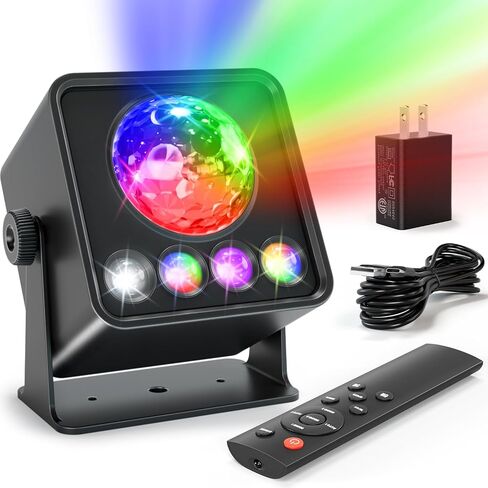 ديسكو الكرة أضواء الحفلات ديسكو ضوء غروب الشمس مصباح العارض مع RGB + الأشعة فوق البنفسجية + أبيض + YGB الصوت المنشط LED DJ ستروب ضوء المرحلة للمنزل الأطراف غرفة المعيشة / عيد الميلاد / عيد الهالوين / عيد ميلاد / الجدار / الديكور in Kuwait