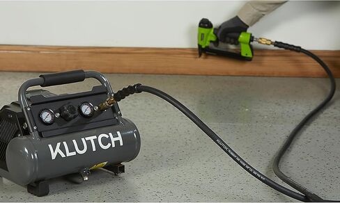 Klutch 3/8in. x 50ft. Rubber Air Hose with 1/4in. Quick-Connect Fittings, 300 PSI, Black in Kuwait