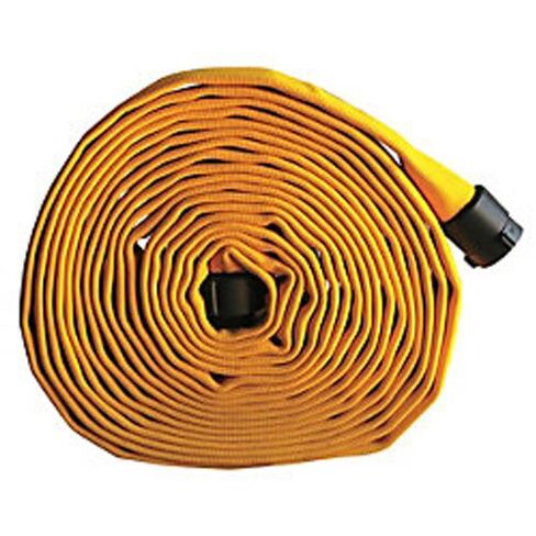 خرطوم حريق بسترة واحدة من Key Fire، أصفر، معرف 1-1/2 بوصة، 50 قدمًا، ضغط انفجار 650 رطل لكل بوصة مربعة، موصلات ألومنيوم M x F NST in Kuwait