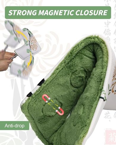 Golf Club Covers, Chrysanthemum Golf Head Covers for Drivers, Fairway Woods, Hybrids, Mallet and Blade Putter Golf Headcovers with Advanced Embroidery PU Leather for Most Brand in Kuwait