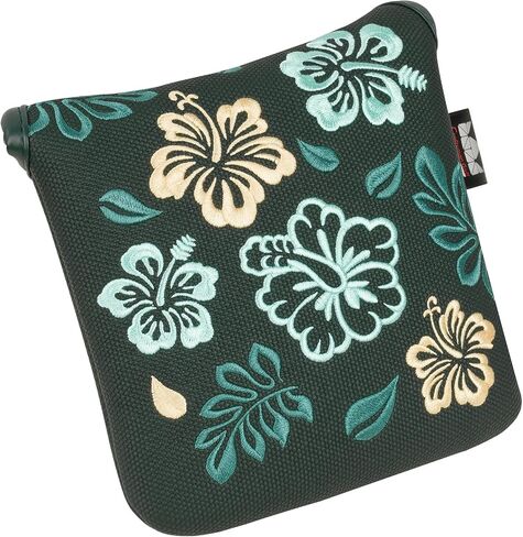 Craftsman Golf Azalea Embroidered Floral Green Blade Mallet Putter Cover Headcover Magnetic Closure in Kuwait