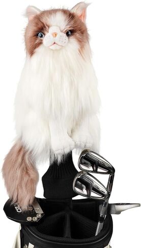 Lifelike Ragdoll Driver Headcover, Cat Plush Stuffed Animal Golf Club Cover | Realistic Ultra Fluffy in Kuwait