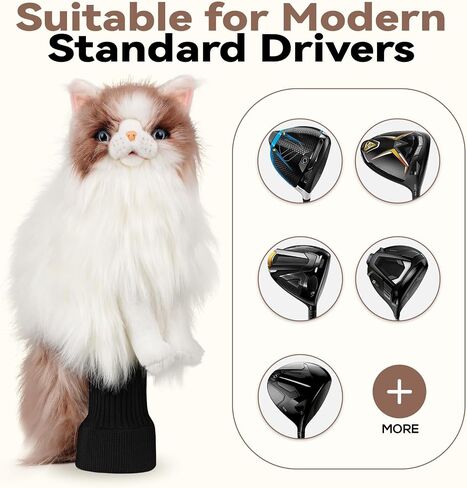 Lifelike Ragdoll Driver Headcover, Cat Plush Stuffed Animal Golf Club Cover | Realistic Ultra Fluffy in Kuwait