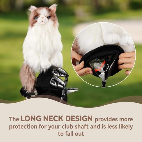 Lifelike Ragdoll Driver Headcover, Cat Plush Stuffed Animal Golf Club Cover | Realistic Ultra Fluffy in Kuwait