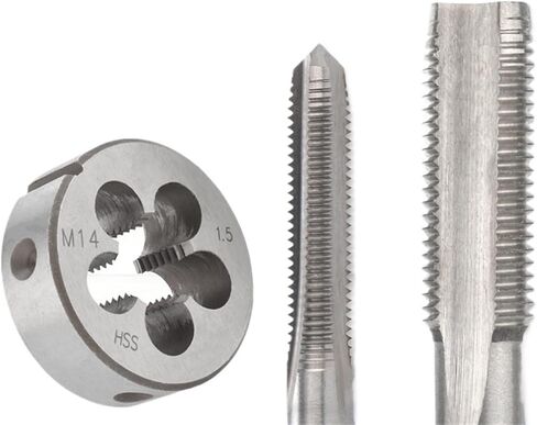 1SET HSS 6542 Multifunction Tap and Die Set M12-M19 Metric Screw Thread Hand Taps Straight Fluted Tool(M15X1.25) in Kuwait