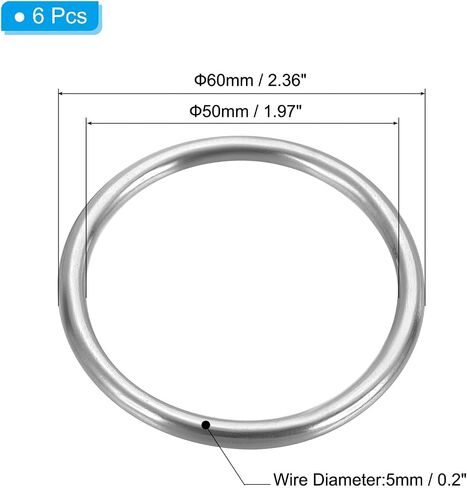 PATIKIL Metal Rings Stainless Steel Rings Marine Grade Multi-Purpose O Ring Welded Round Ring for Macrame in Kuwait