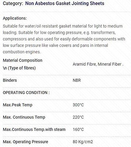 Lamons Gasket Material, General Purpose, NSF-61 Certified, 1/64" Thick, 30" x 30" (6 Sheets) V in Saudi Arabia