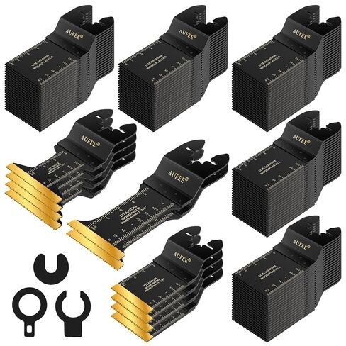 110PCS Oscillating Multitool Blades, Titanium Oscillating Tool Blade for Wood Plastics Metal, Professional Universal Oscillating Saw Blades Kits Fit Dewalt Ryobi Milwaukee Rockwell Bosch Craftsman in Saudi Arabia