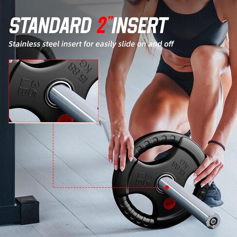 Olympic Cast Iron 2-Inch Weight Plate for Strength Training & Weightlifting, Rubber Coate Style, 2.5lbs Pair in Kuwait