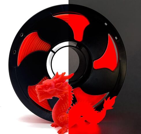 Glow Red in the Dark 1.75mm PLA Filament, Luminous Bright 3D Printer Filament, 1kg (2.2lbs) Spool 3D Printing PLA Filament Fit Most FDM Printer in Kuwait