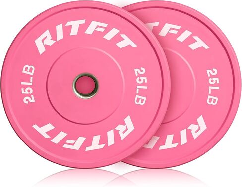 لوحات وزن وردية من RITFIT، لوحة وزن حديد أوليمبية مقاس 2 بوصة، ألواح ممتصة للصدمات مع حشوة فولاذية، أوزان وردية للصالة الرياضية والمنزل in Saudi Arabia