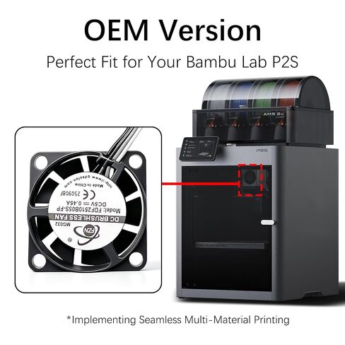 Original Bamboo P2S Hotend Cooling Fan – Genuine OEM Replacement for Dual-Nozzle System, Manages Heat Creep and Clogs, Closed-Loop Speed Control,for Bambu Lab P2S 3D Printer Parts in Kuwait