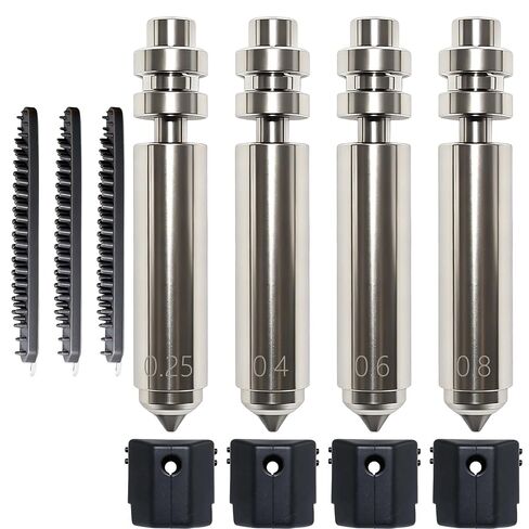 4PCS Nozzle for Kobra 4/Kobra X, 0.25MM 0.4MM 0.6MM 0.8MM Hardened Steel Integrated Nozzles, Quick-Swap Hotend kit with 4 Silicone Socks and 3 Cleaning Brushes in Kuwait