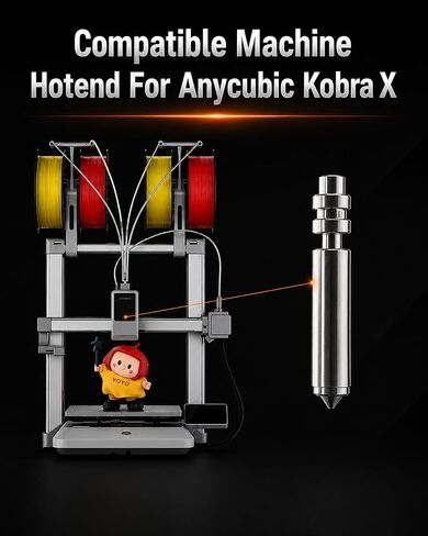 4PCS Nozzle for Kobra 4/Kobra X, 0.25MM 0.4MM 0.6MM 0.8MM Hardened Steel Integrated Nozzles, Quick-Swap Hotend kit with 4 Silicone Socks and 3 Cleaning Brushes in Kuwait