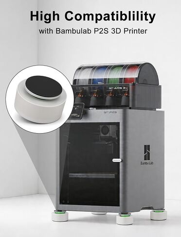 وسادات ممتصة للصدمات مضادة للاهتزاز من P2S لطابعة Bambu-Lab P2S ثلاثية الأبعاد - 4 قطع | ممتص الصدمات المضاد للاهتزاز، أربع وسائد للقدم تقلل من اهتزاز الطابعة والضوضاء والانزلاق أثناء الطباعة عالية السرعة لـ P2S in Kuwait