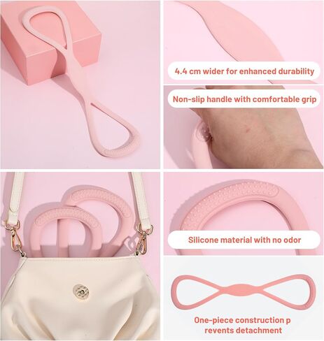Resistance Band Figure 8, Figure 8 Resistance Band 15lb for Women with Non-Slip Handles for Shoulder, Back & Arm Workout (Pink, 17.7 x 4.3 in) in Kuwait