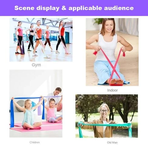 Latex Resistance Bands for Yoga & Fitness, High Elastic Anti Break Stretch Bands, Full Body Workout Bands for Home Gym, Purple, 59 * 5.9 * 0.01In in Kuwait