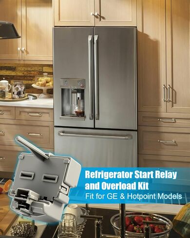 WR08X22874 Refrigerator Relay and Overload Kit Fit for GE Hotpoint | Replace 4454642 AP5970731 PS11701228, EAP11701228 in Kuwait