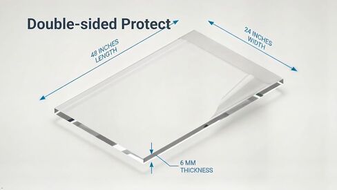 2 Pack 24×48"×1/4" (6mm) Plexiglass, Large Acrylic Sheets for DIY Project, Hevay Duty Crafts, Window Paiting, Signage, Industrial,Easy to Cut,Indoor and Outdoor Work in Kuwait