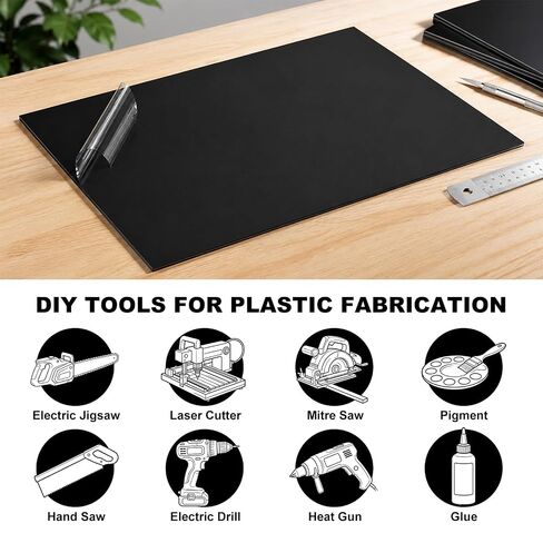 36 x 24 x 1/8 Inch ABS Plastic Sheets: Black Flexible & Moldable Thermoplastic Board, ABS Panels for DIY Crafts or Home Decor or 3D Art in Kuwait
