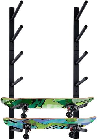 UNICRAFTALE Adjustable Skateboard Wall Mount Rack Snowboard Ski Holder Storage Display Black Horizontal Ski Wall Rack for Longboard Deck Home Garage Space Saving Organization in Kuwait
