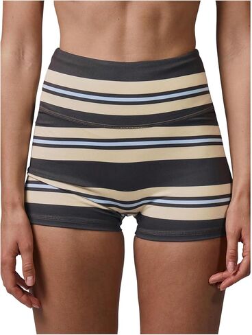 Milumia Women's Striped Workout Shorts High Waisted Tummy Control Gym Yoga Shorts in Kuwait
