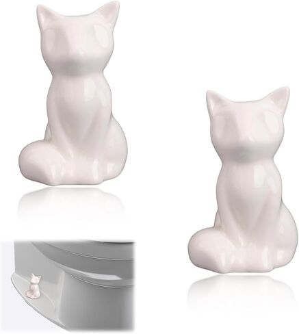 2pcs Ceramic Toilet Bolt Covers, Cute Cat Toilet Bolt Caps Decorative Accessory for Bathroom Decor, Easy to Install in Kuwait