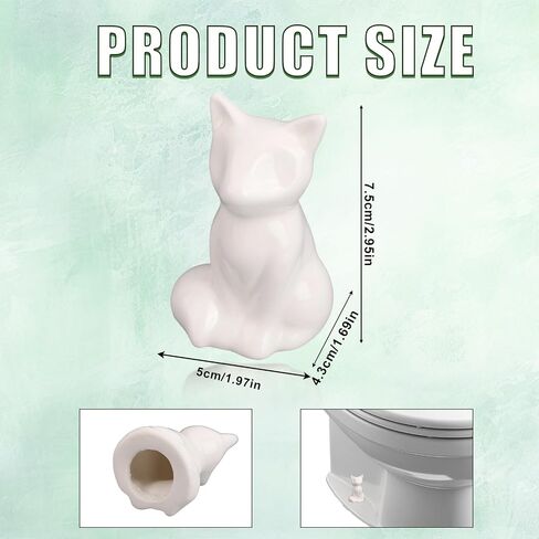 2pcs Ceramic Toilet Bolt Covers, Cute Cat Toilet Bolt Caps Decorative Accessory for Bathroom Decor, Easy to Install in Kuwait