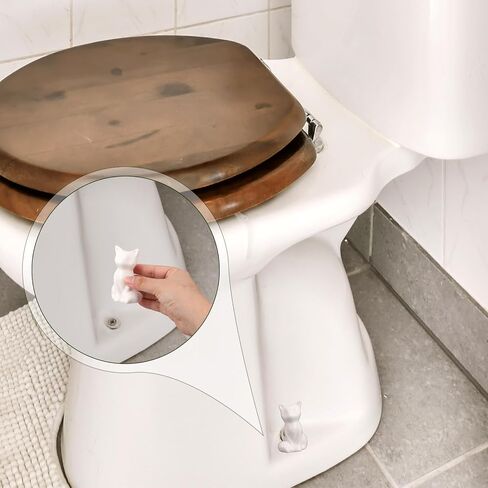 2pcs Ceramic Toilet Bolt Covers, Cute Cat Toilet Bolt Caps Decorative Accessory for Bathroom Decor, Easy to Install in Kuwait